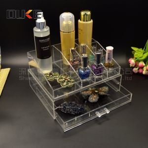 Jasno akril ličila Organizator Cube Makeup Organizator z delilniki