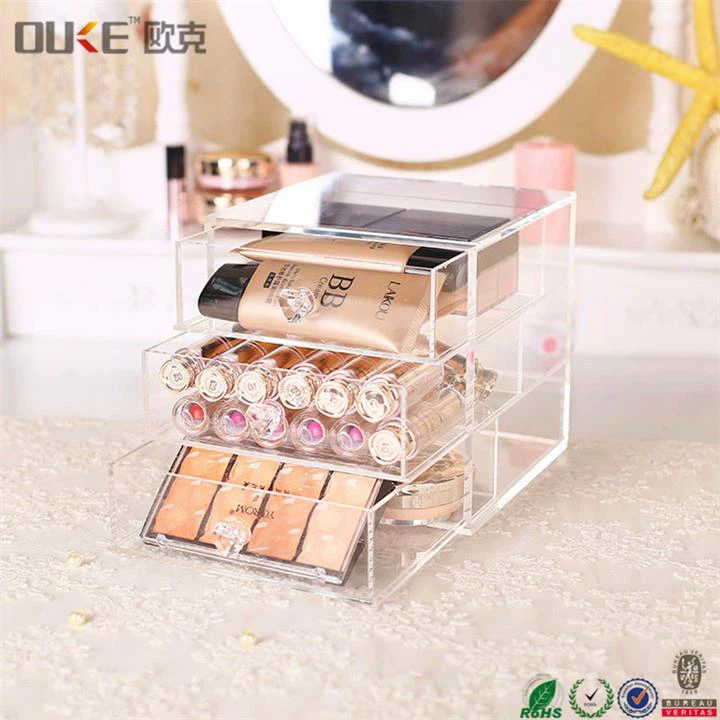 This crystal-clear organizer is not only functional but elegant and will hold all your beauty products. It displays beautifully on your bathroom vanity and everything you need when getting ready is right at your fingertips. 