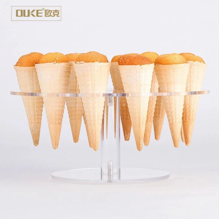 Wholesale Round Transparent Acrylic Ice Cream Cone Holder